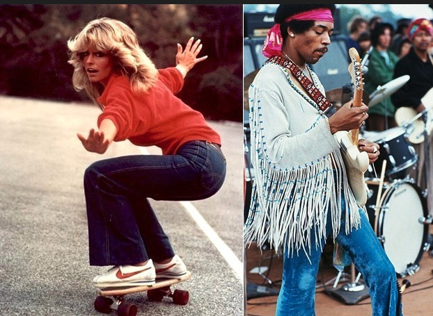 história do jeans - flare anos 70